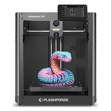 The Flashforge Adventurer 5M 3D printer in action, producing a high-quality 3D print