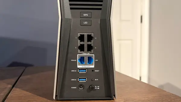 TP-Link router desk setup