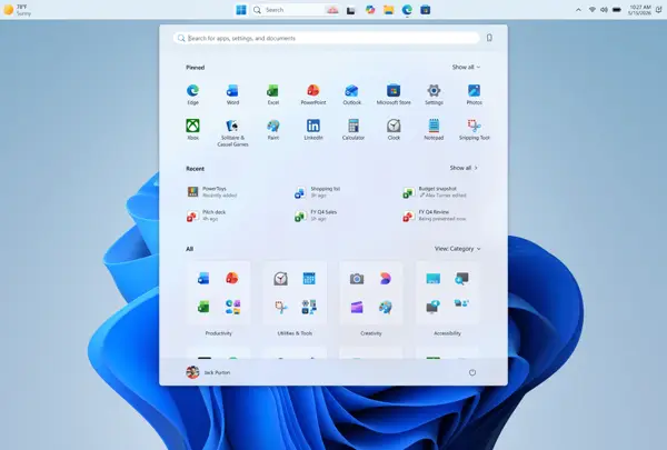 Windows 11 desktop view